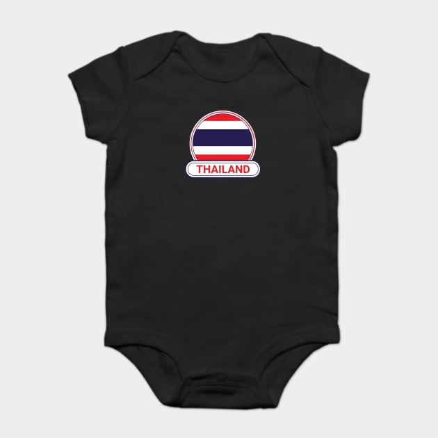 Thailand Country Badge - Thailand Flag Baby Bodysuit by Yesteeyear